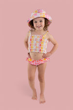 DREAM BIG LITTLE CO SUMMER SUNSET CHECKERS DREAM SMOCKED TANKINI TWO PIECE SWIM SUITEveretts Place