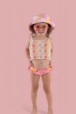 DREAM BIG LITTLE CO SUMMER SUNSET CHECKERS DREAM SMOCKED TANKINI TWO PIECE SWIM SUITEveretts Place
