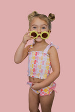 DREAM BIG LITTLE CO SUMMER SUNSET CHECKERS DREAM SMOCKED TANKINI TWO PIECE SWIM SUITEveretts Place