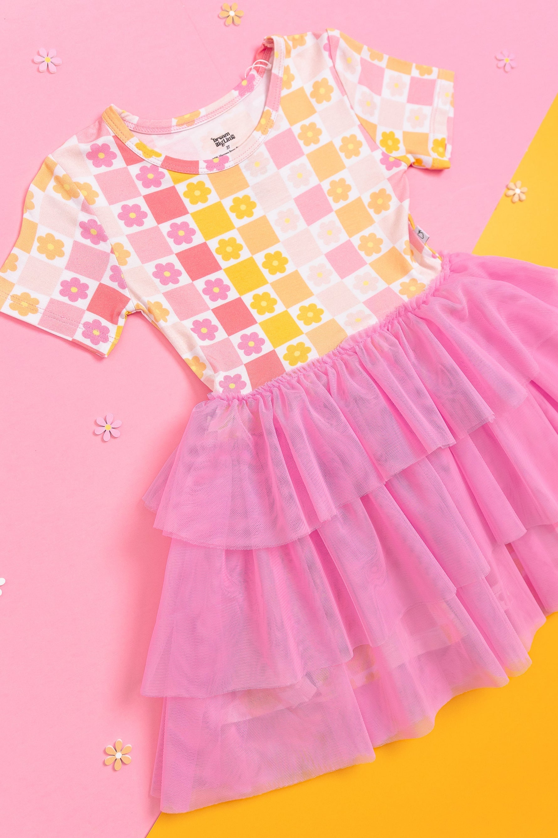 DREAM BIG LITTLE CO SUMMER SUNSET CHECKERS DREAM TUTU DRESSEveretts Place