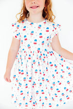 Mila & Rose ® Summer Sweets Flutter Sleeve Twirl Dress - 