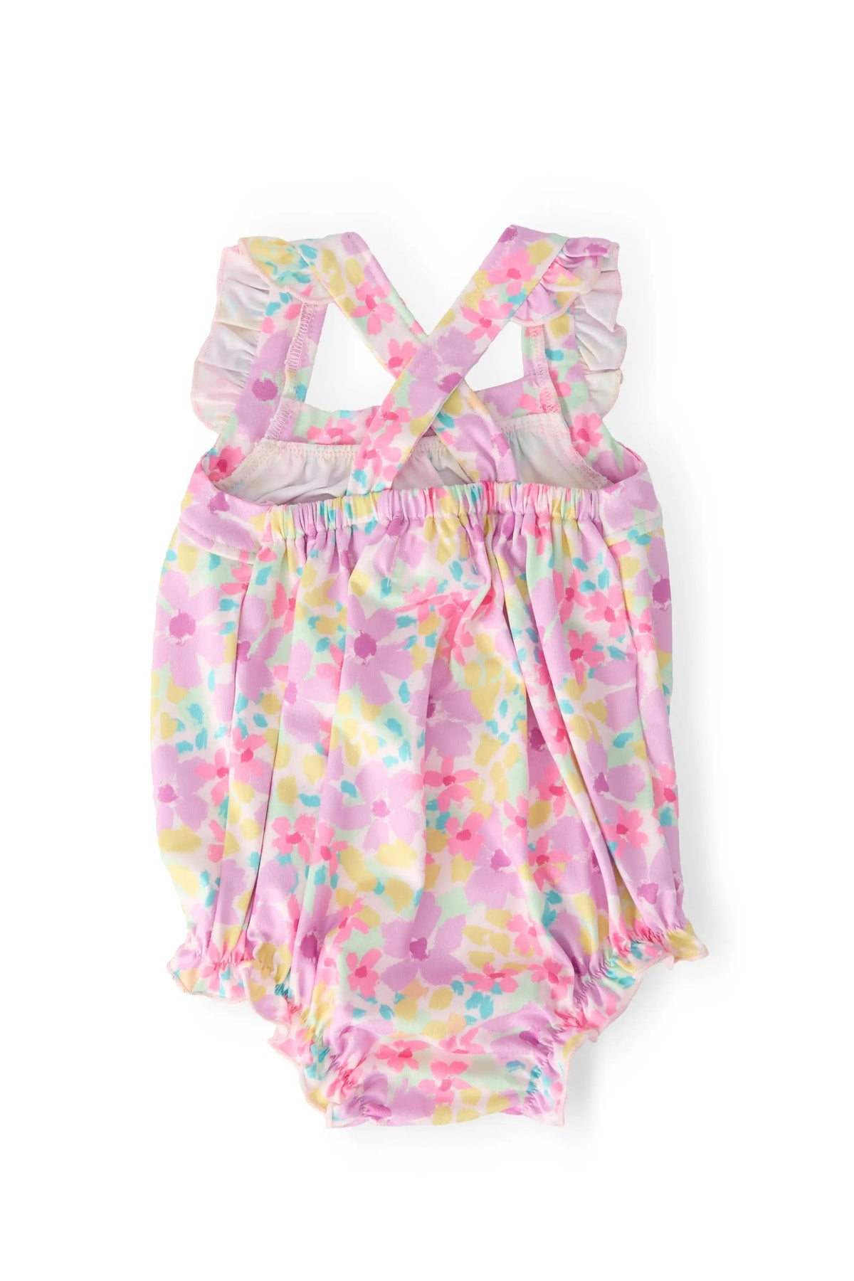Mila & Rose ® Summer Watercolor Ruffle Cross Back Romper - 