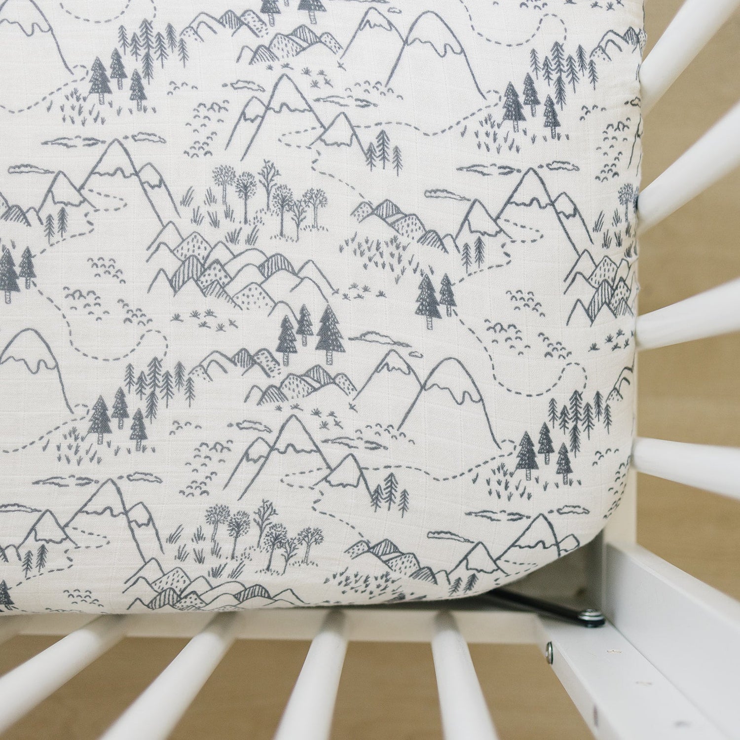 Summit Muslin Crib Sheet - Design, Line art, Linens, Pattern | Everetts Place