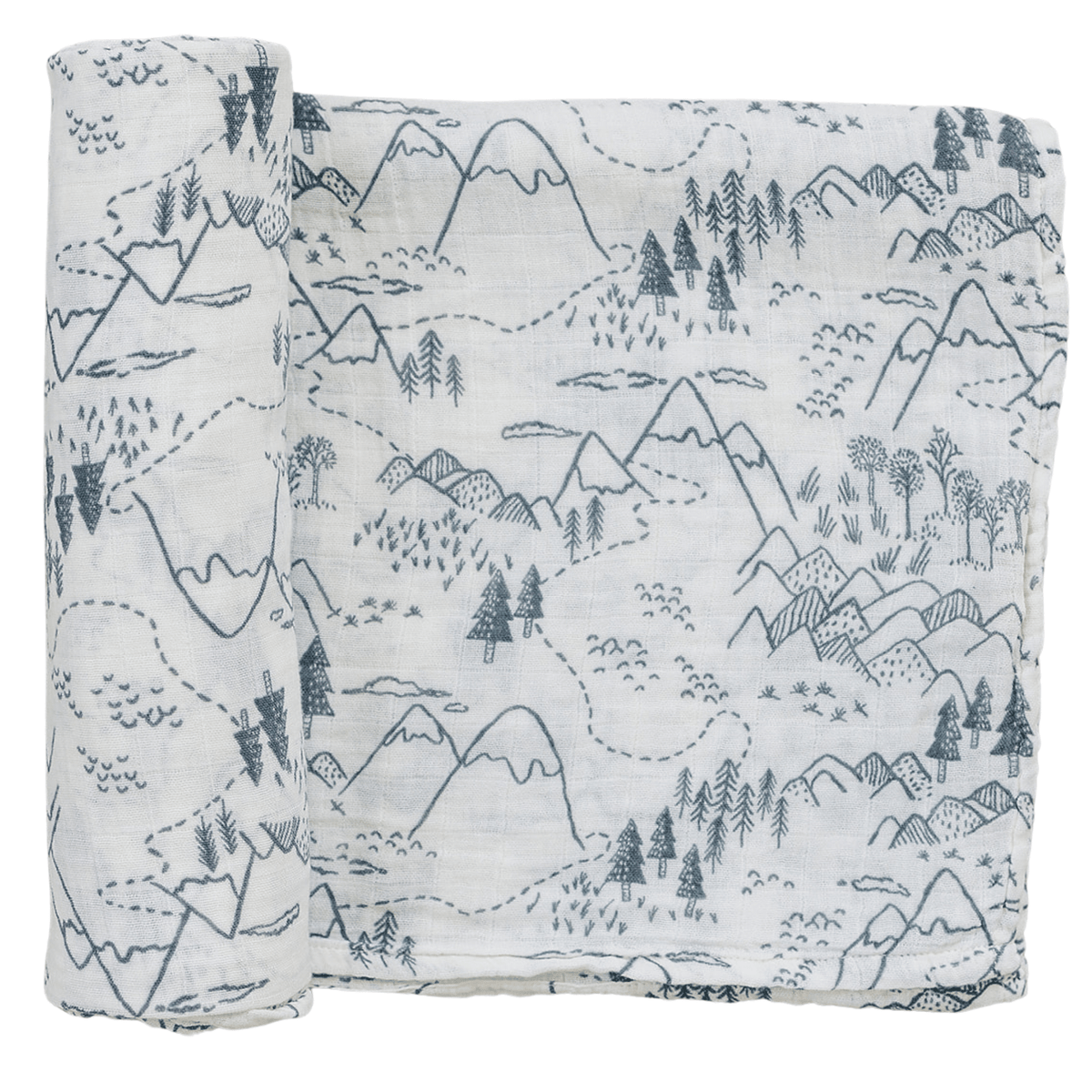 Summit Muslin Swaddle Blanket - Winter, Linens, Adventure, Conifers, Scarf | Everetts Place