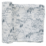 Summit Muslin Swaddle Blanket - Winter, Linens, Adventure, Conifers, Scarf | Everetts Place