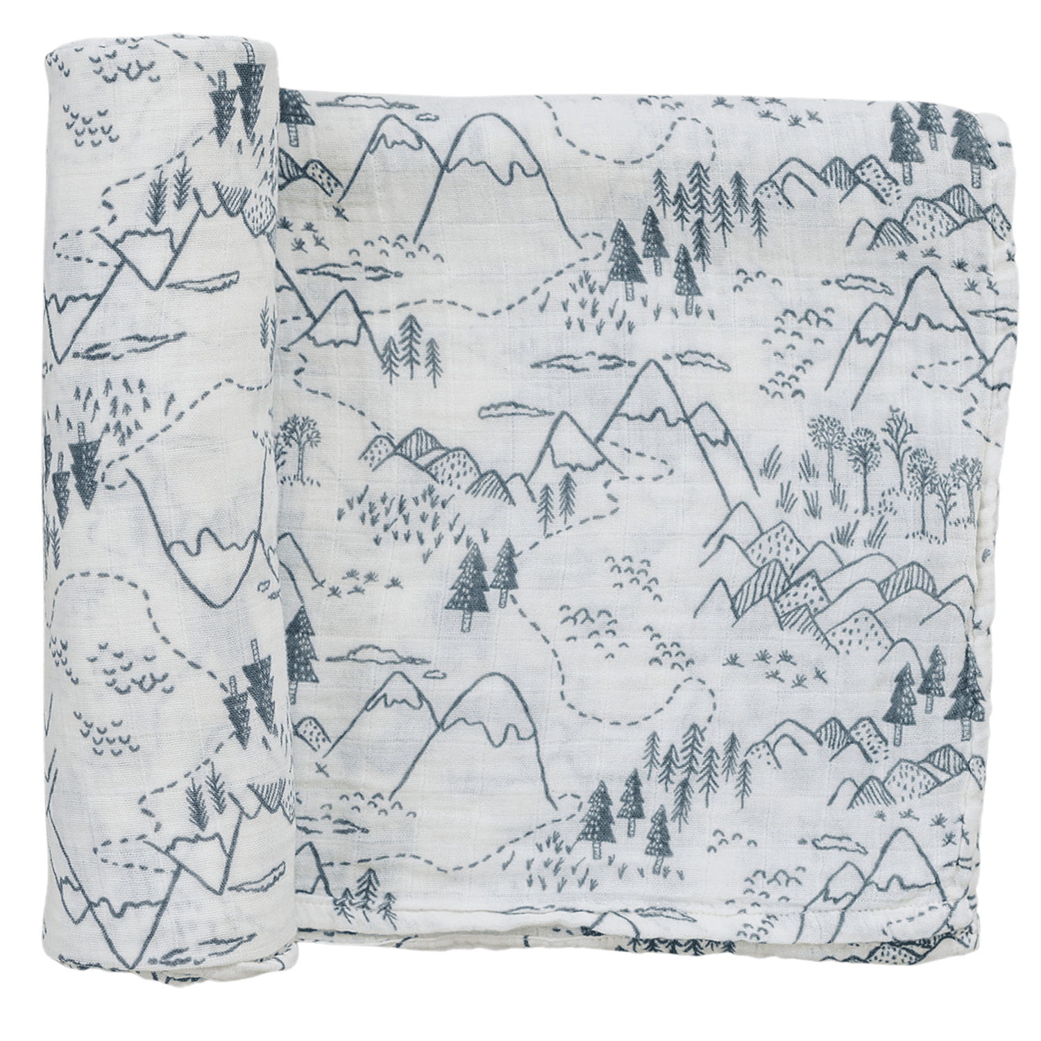 Summit Muslin Swaddle Blanket - Winter, Linens, Adventure, Conifers, Scarf | Everetts Place