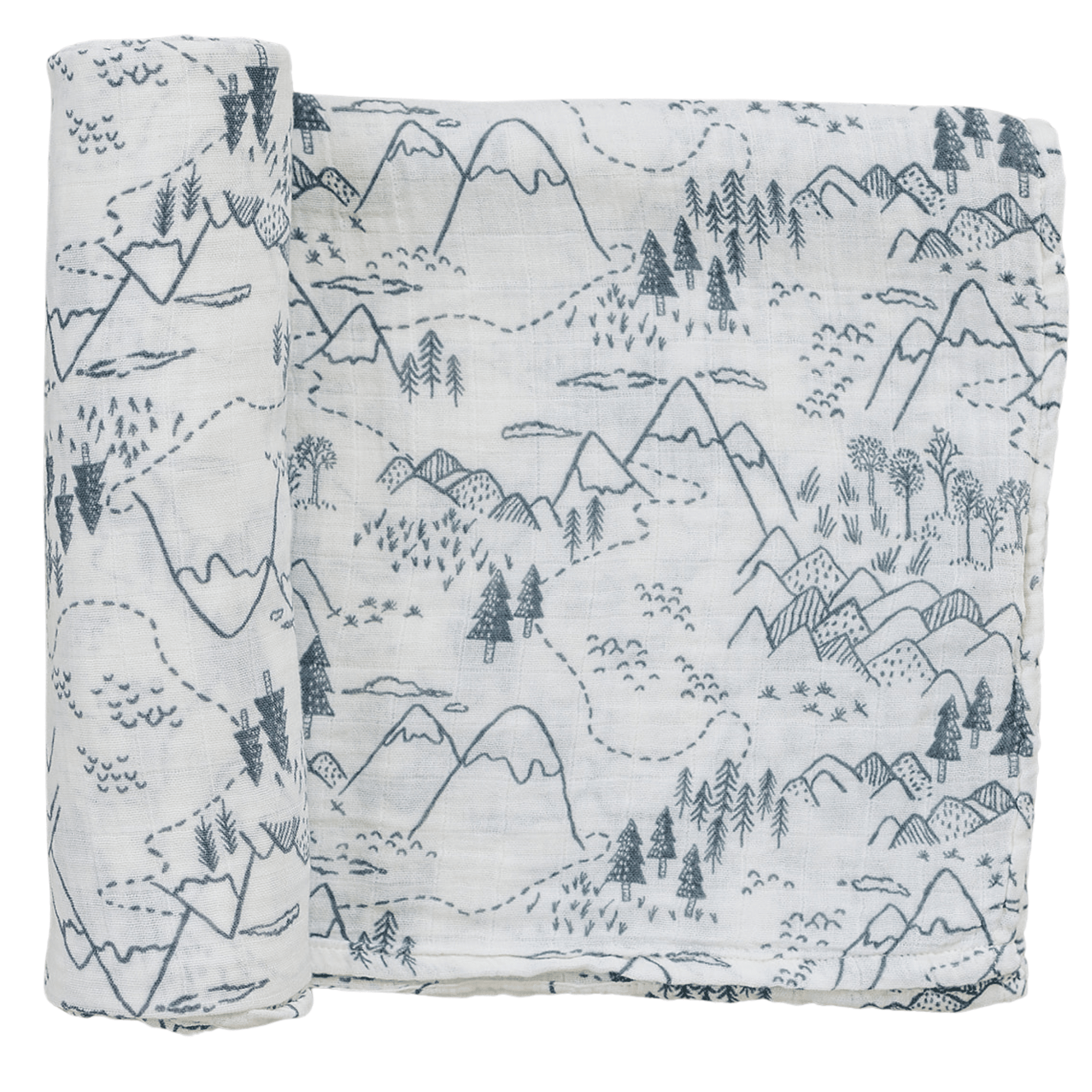 Summit Muslin Swaddle Blanket - Winter, Linens, Adventure, Conifers, Scarf | Everetts Place