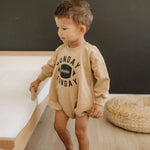 Sunday Funday Football Sweatshirt Romper For Babies - Everetts Place Boutique - 