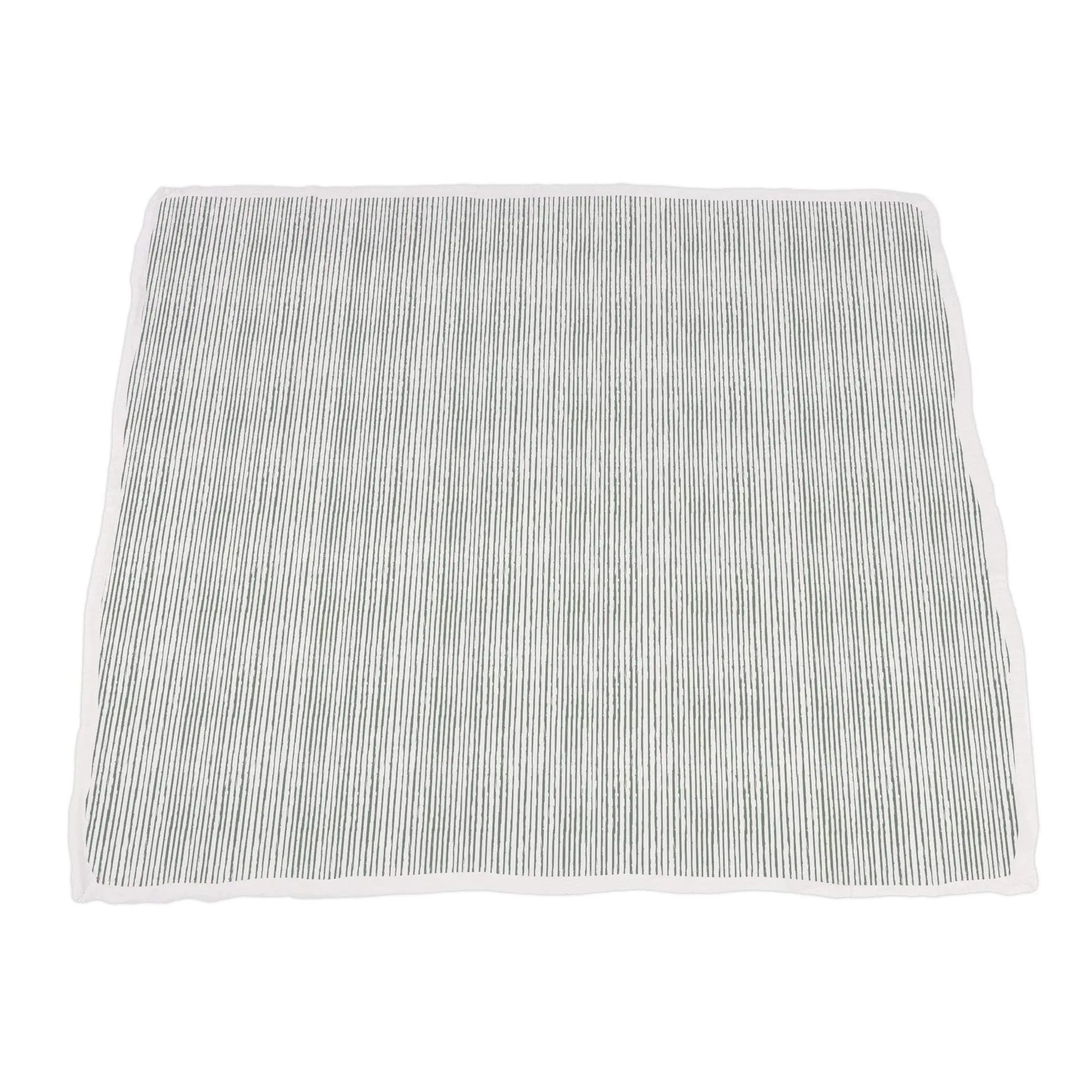 Sunflower Farm And Sage Green Stripe Newcastle Blanket For Kids 100 Percent Natural Bamboo Muslin 47 Inch X 47 Inch Newcastle Classics