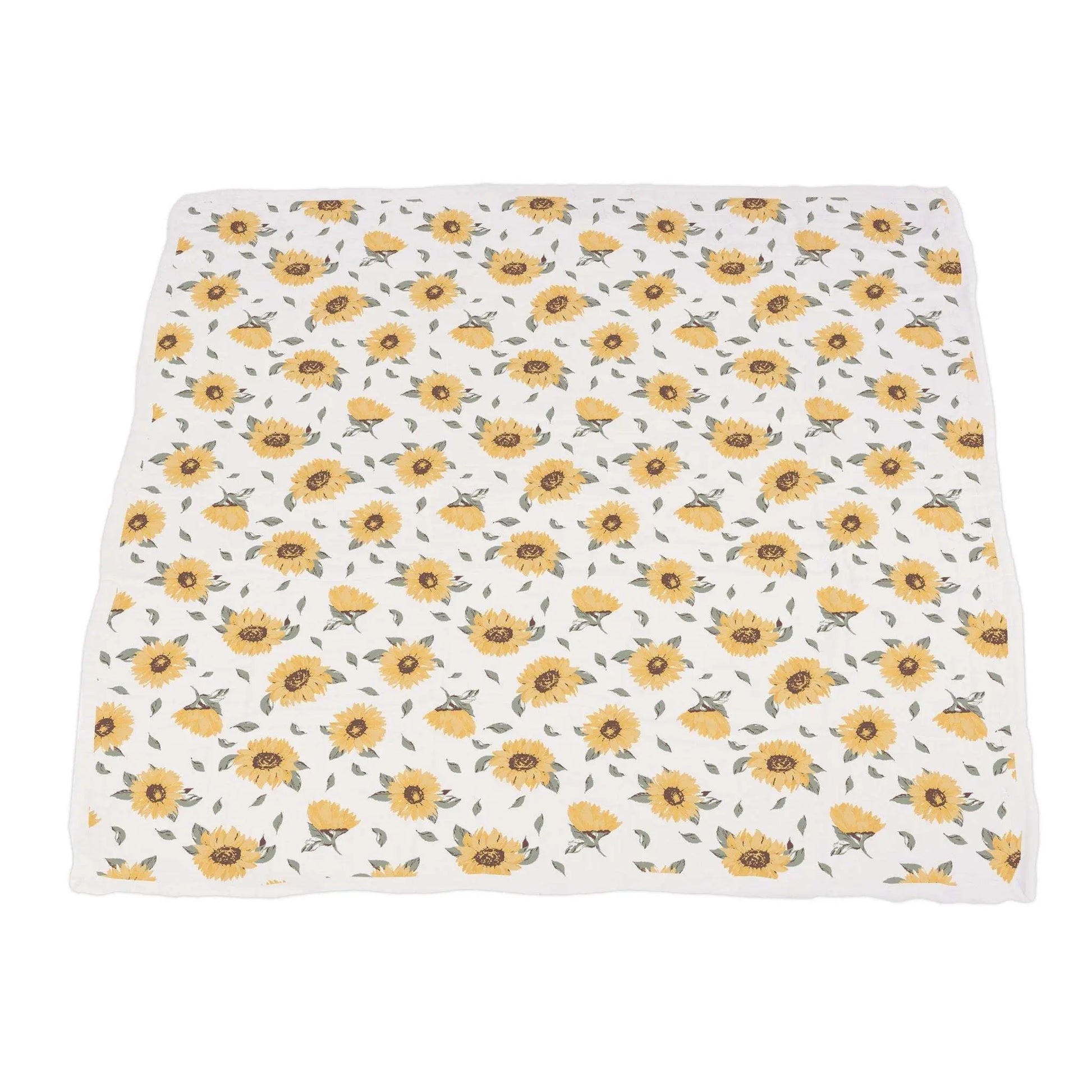 Sunflower Farm And Sage Green Stripe Newcastle Blanket For Kids 100 Percent Natural Bamboo Muslin 47 Inch X 47 Inch Newcastle Classics