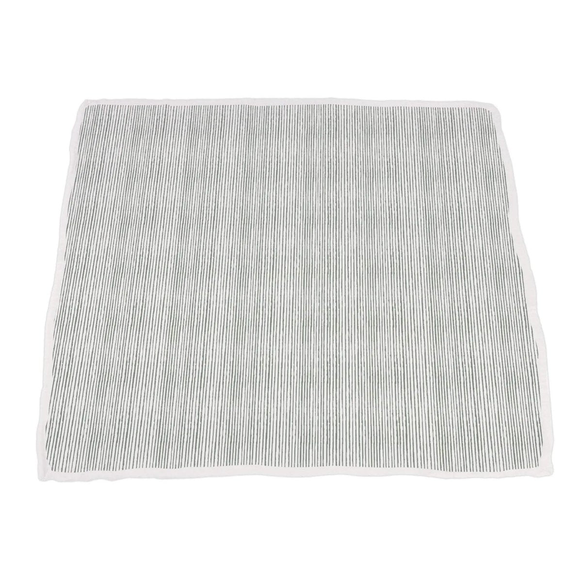 Newcastle Classics Sunflower Farm Bamboo Muslin Blanket with Sage Green Stripes for Kids - 