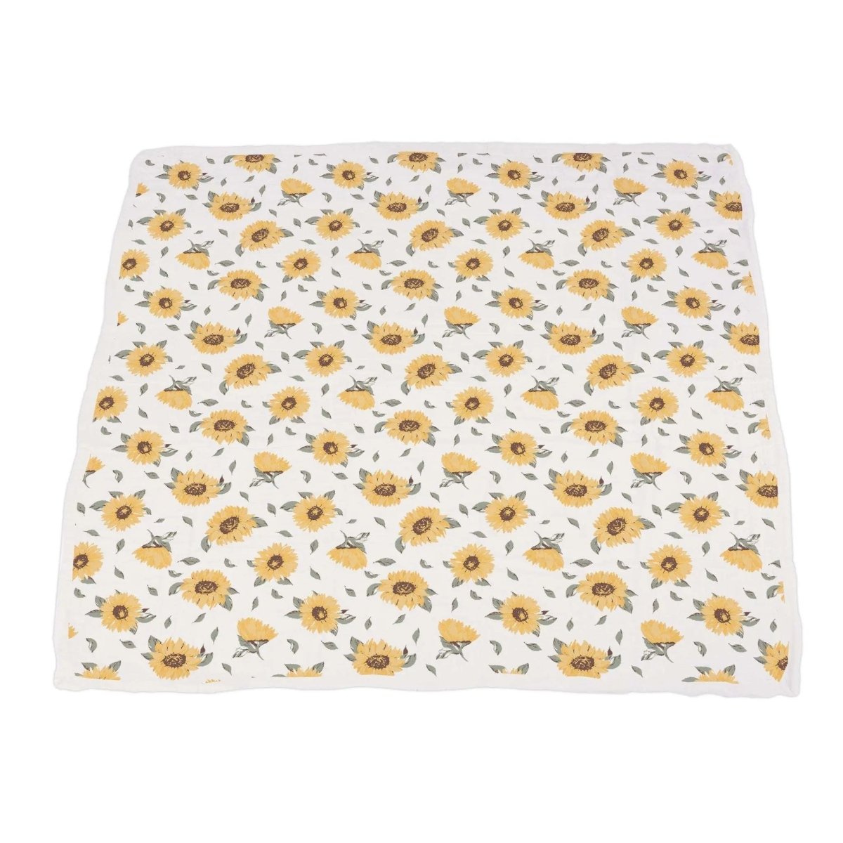 Newcastle Classics Sunflower Farm Bamboo Muslin Blanket with Sage Green Stripes for Kids - 