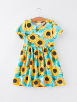 Rylee Faith Designs Sunflower Girls' Milk Silk Dress 3 - piece Set - 