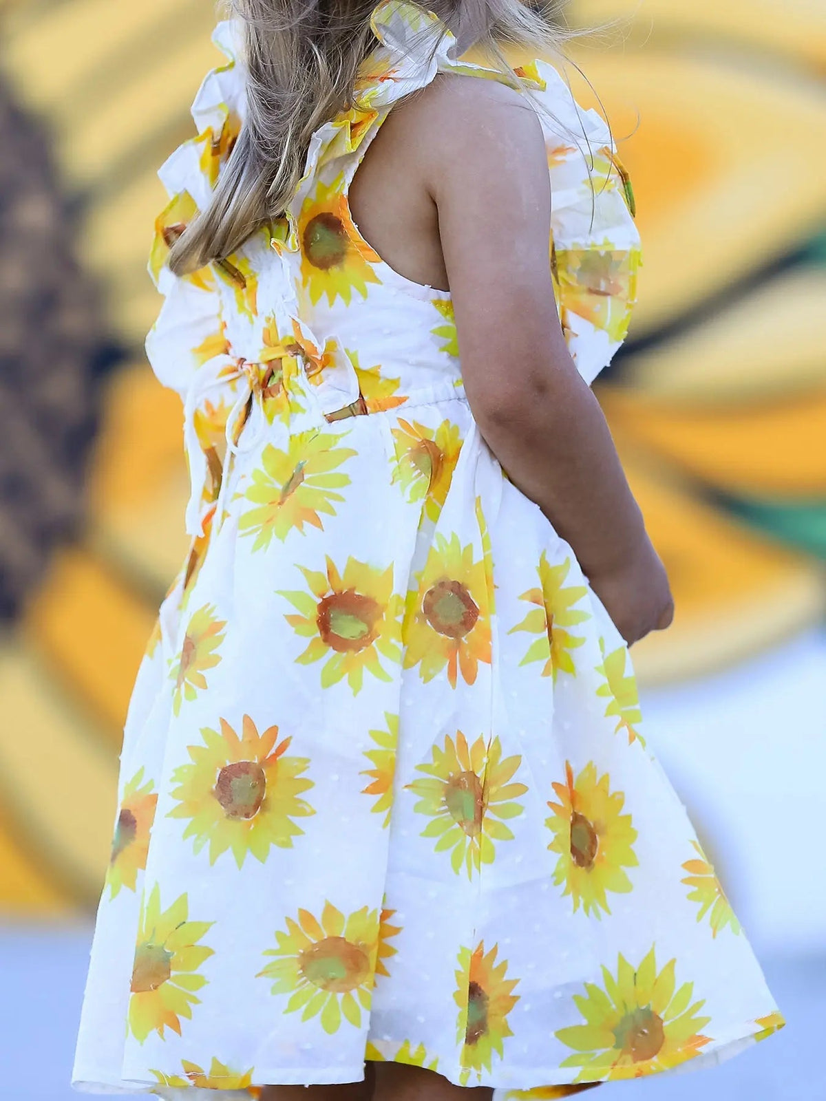 Rylee Faith Designs Sunflower Girls Smocked Ruffle Dress - 