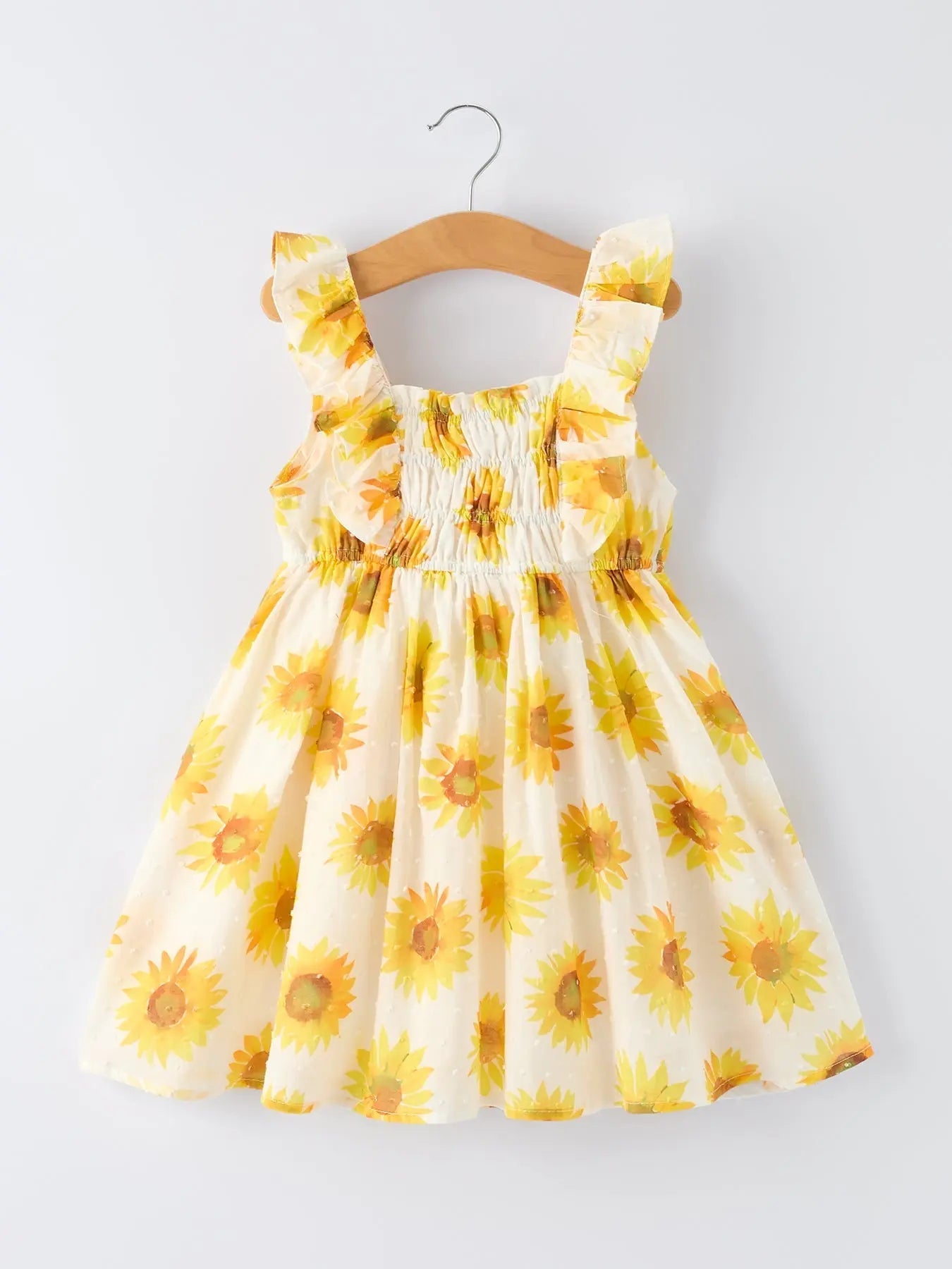 Rylee Faith Designs Sunflower Girls Smocked Ruffle Dress - 