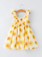 Rylee Faith Designs Sunflower Girls Smocked Ruffle Dress - 