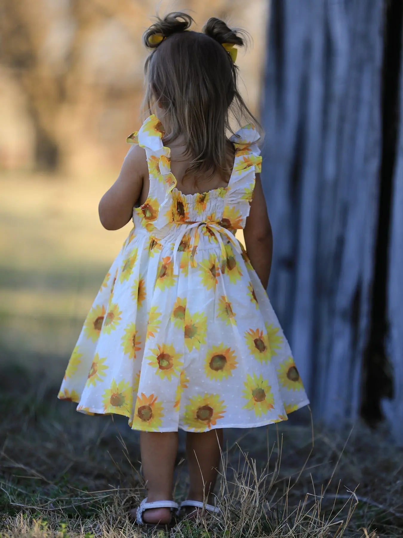 Rylee Faith Designs Sunflower Girls Smocked Ruffle Dress - 