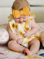 Rylee Faith Designs Sunflower Girls Smocked Ruffle Romper - 