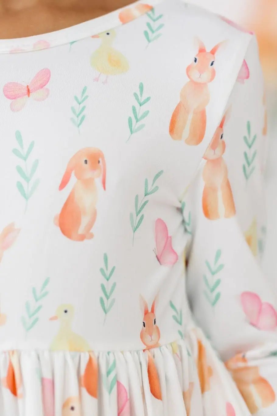 Mila & Rose ® Sunny Bunnies 3/4 Sleeve Pocket Twirl Dress - 
