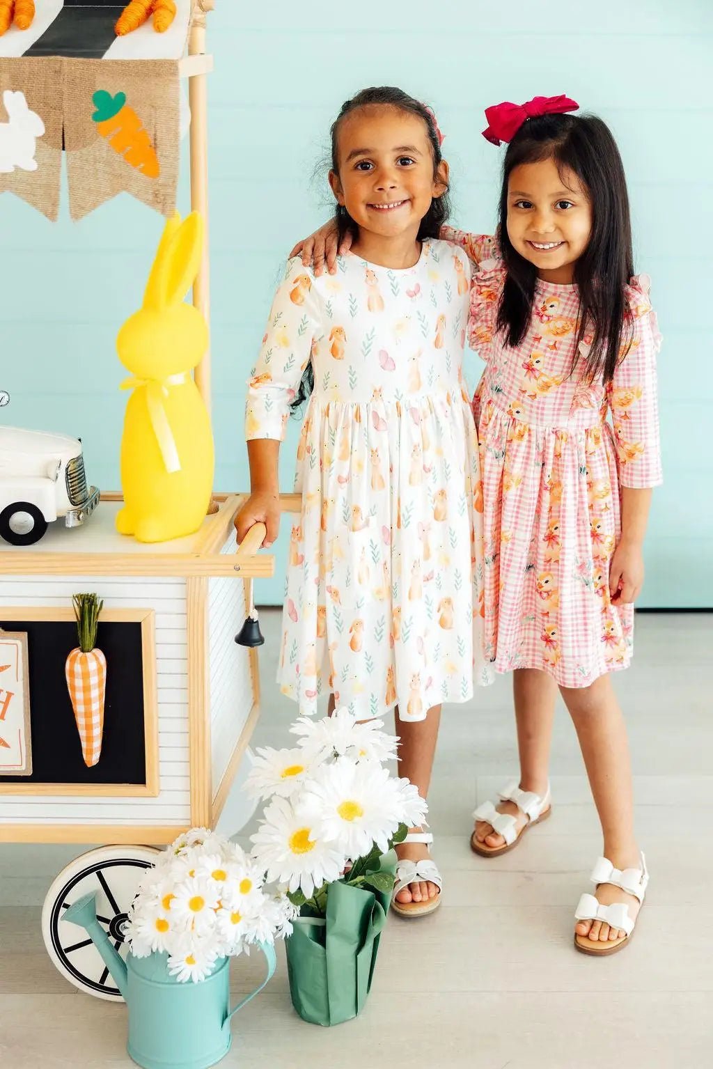 Mila & Rose ® Sunny Bunnies 3/4 Sleeve Pocket Twirl Dress - 