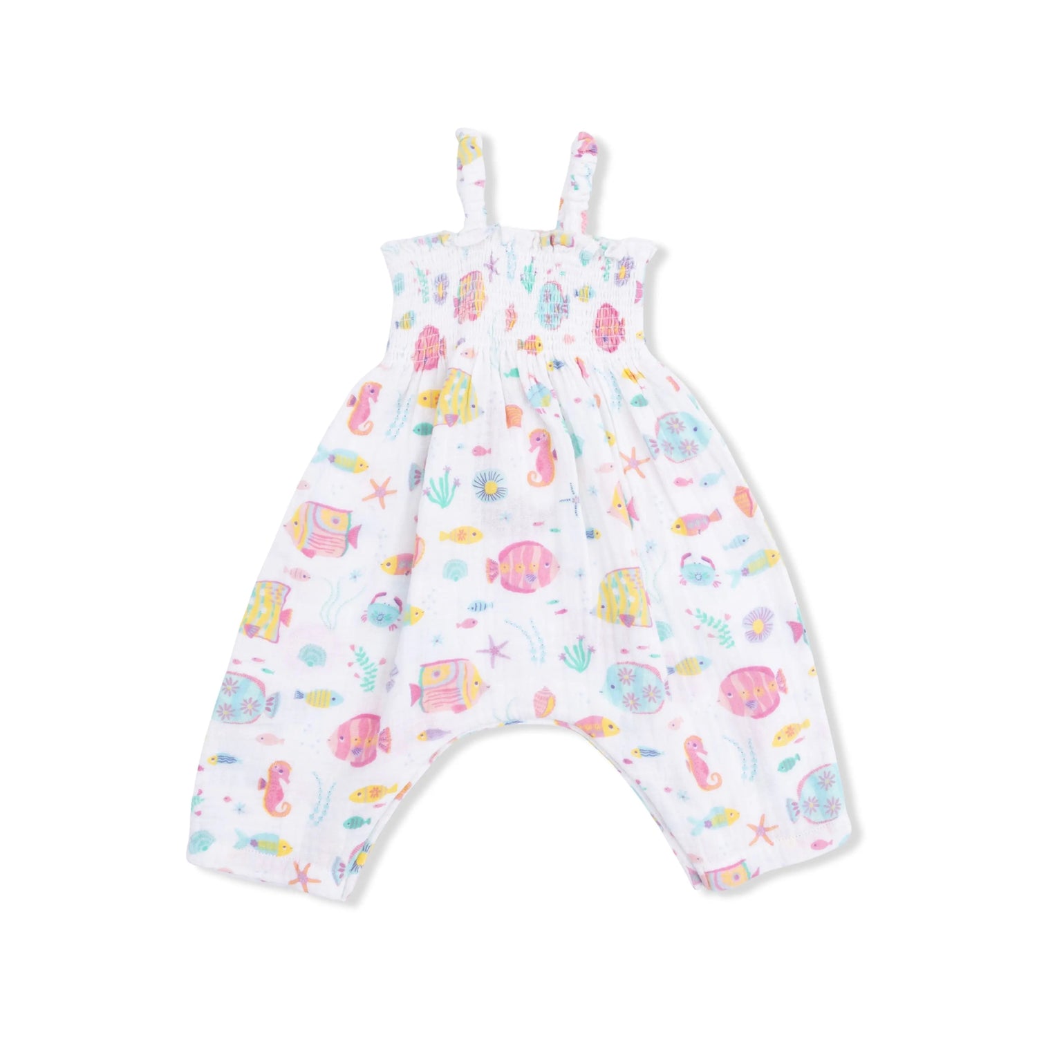Angel Dear Sunny Coral Reef Fish - Smocked Romper - 