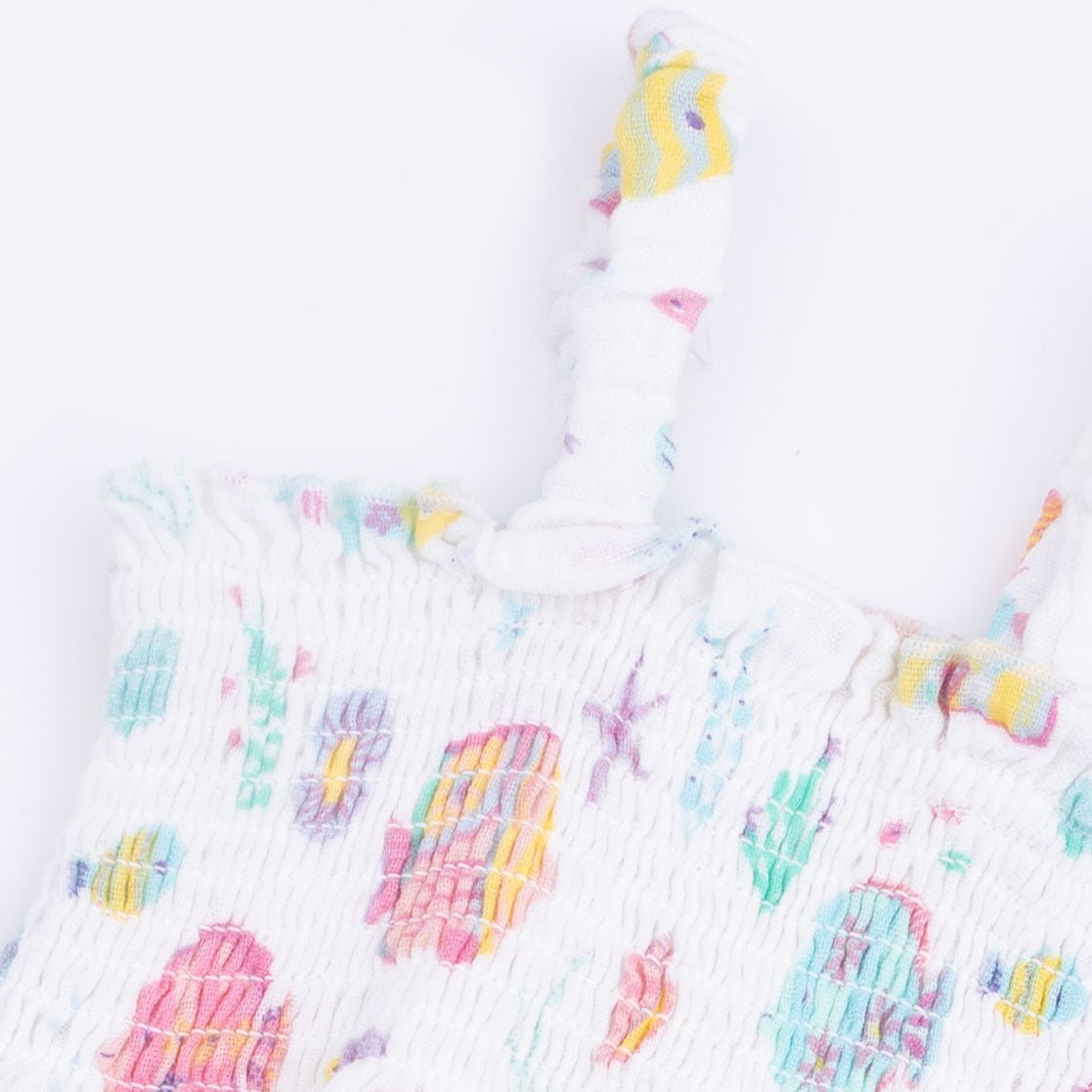 Angel Dear Sunny Coral Reef Fish - Smocked Romper - 