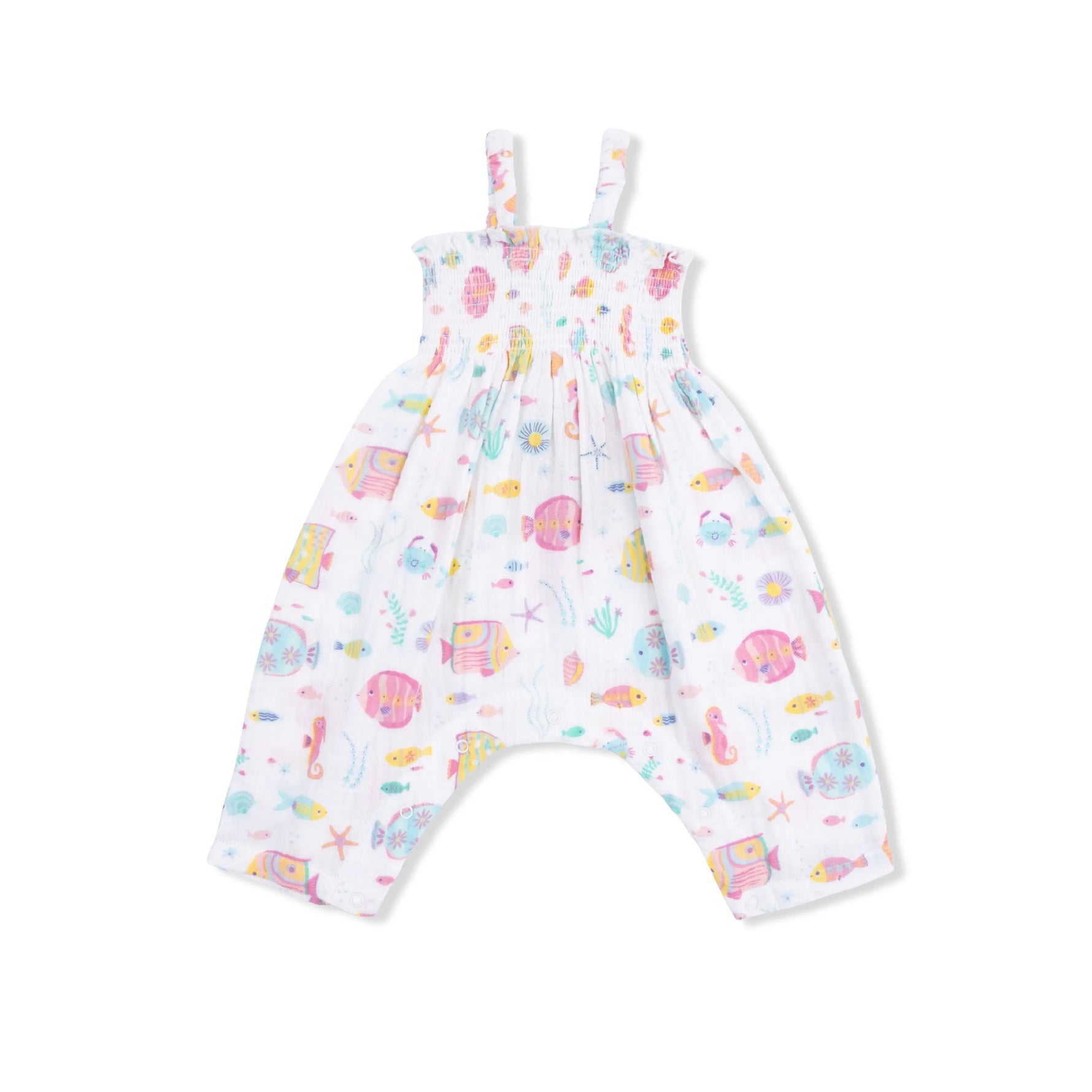 Angel Dear Sunny Coral Reef Fish - Smocked Romper - 