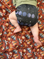 Kinder Cloth Diaper Co. Space and Sky: Essentials Pocket Cloth Diaper with Athletic Wicking Jersey, Grows with your Baby