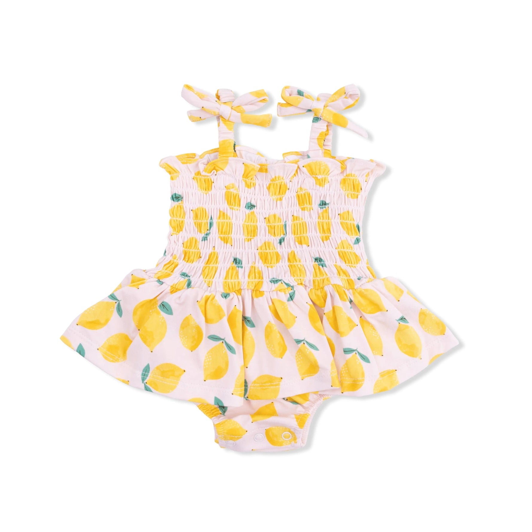 Angel Dear Sunny Lemons - Smocked Bubble with Skirt - 