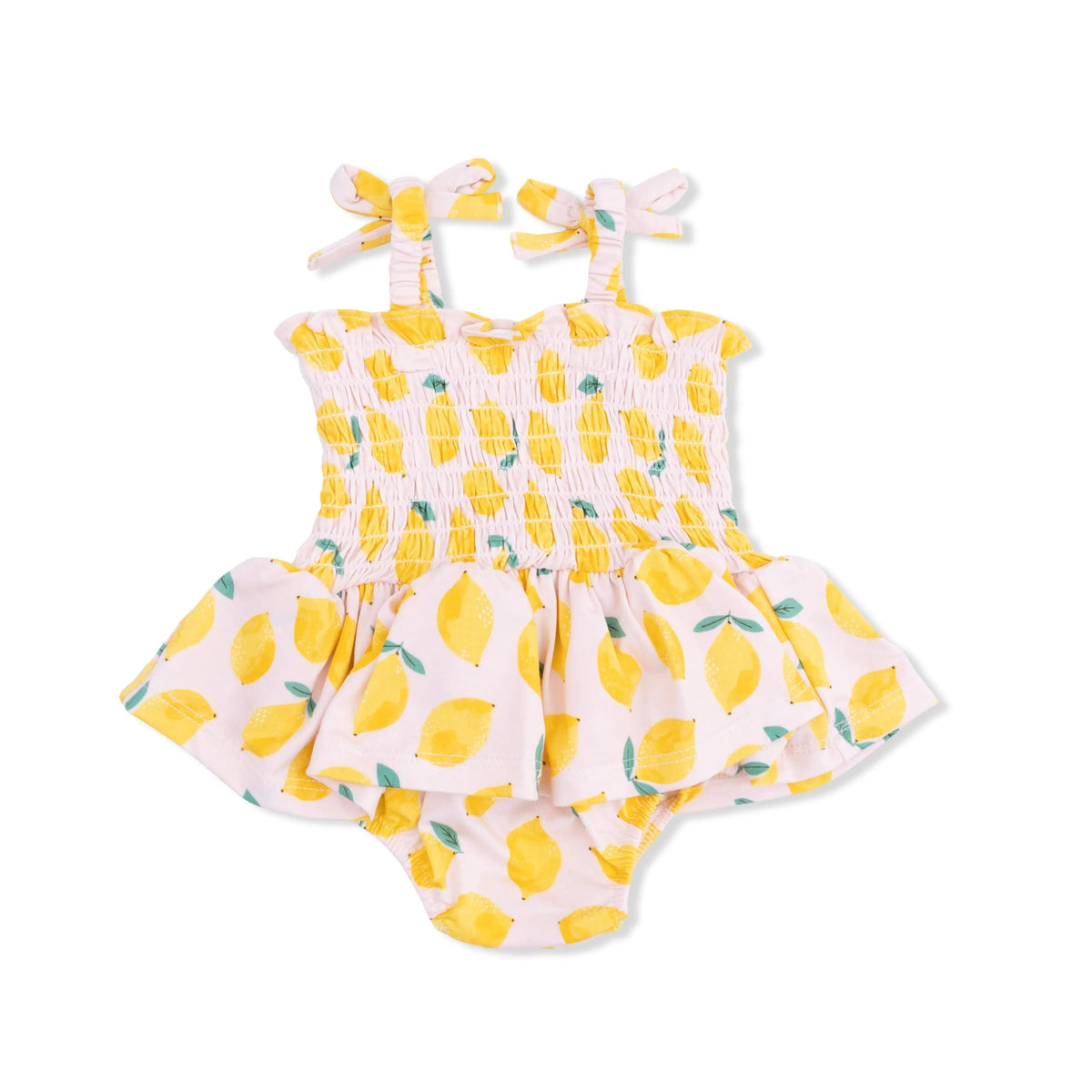 Angel Dear Sunny Lemons - Smocked Bubble with Skirt - 