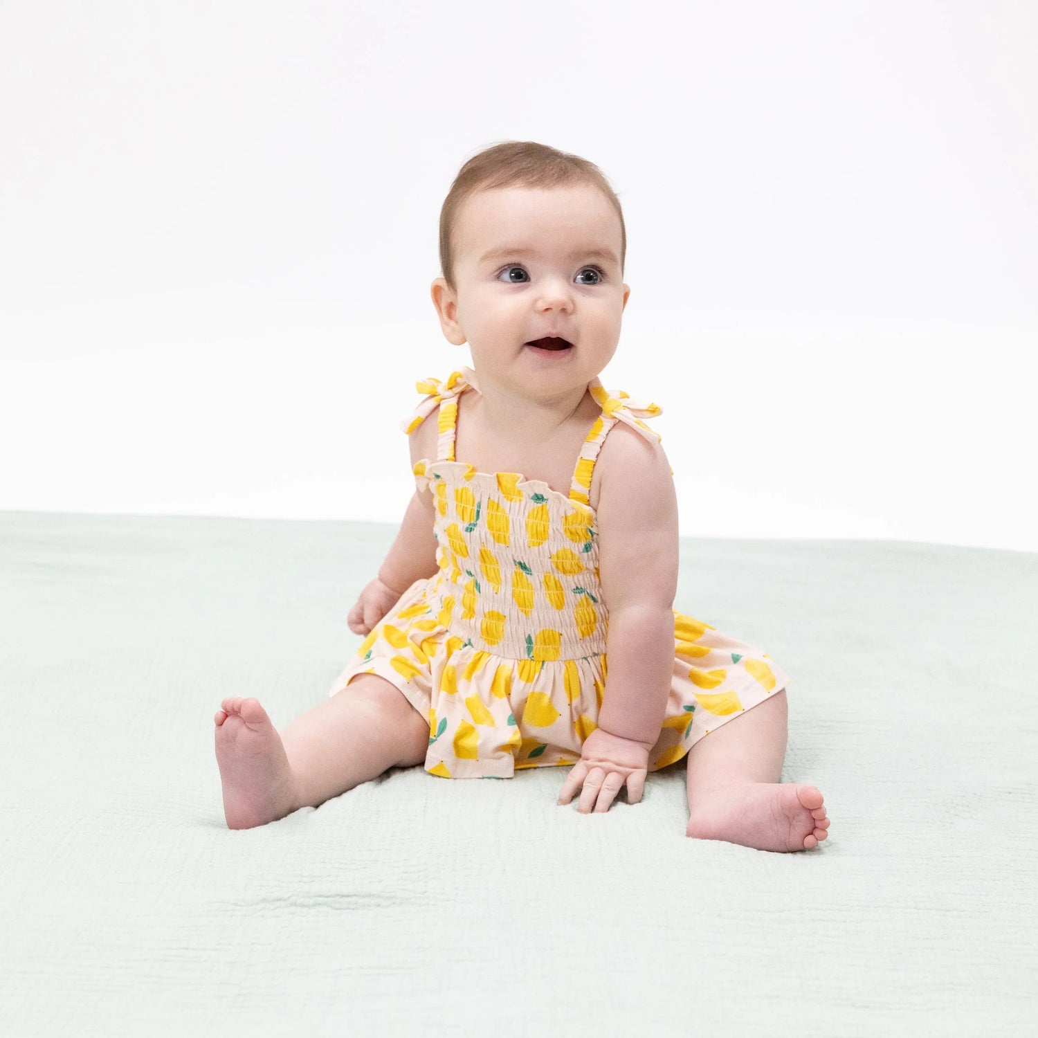 Angel Dear Sunny Lemons - Smocked Bubble with Skirt - 