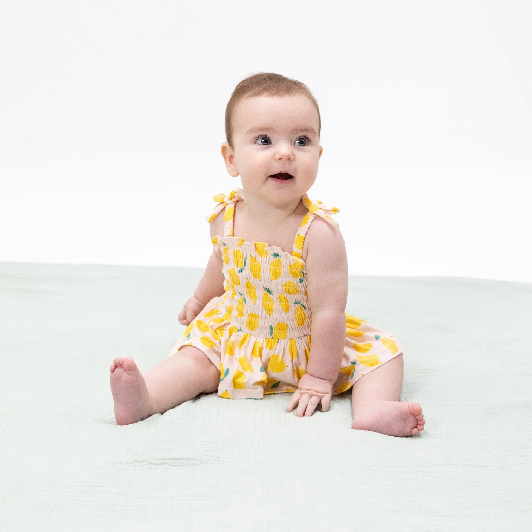 Angel Dear Sunny Lemons - Smocked Bubble with Skirt - 