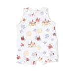 Angel Dear Sunny Sandcastles - Sleeveless Shortie Romper - 