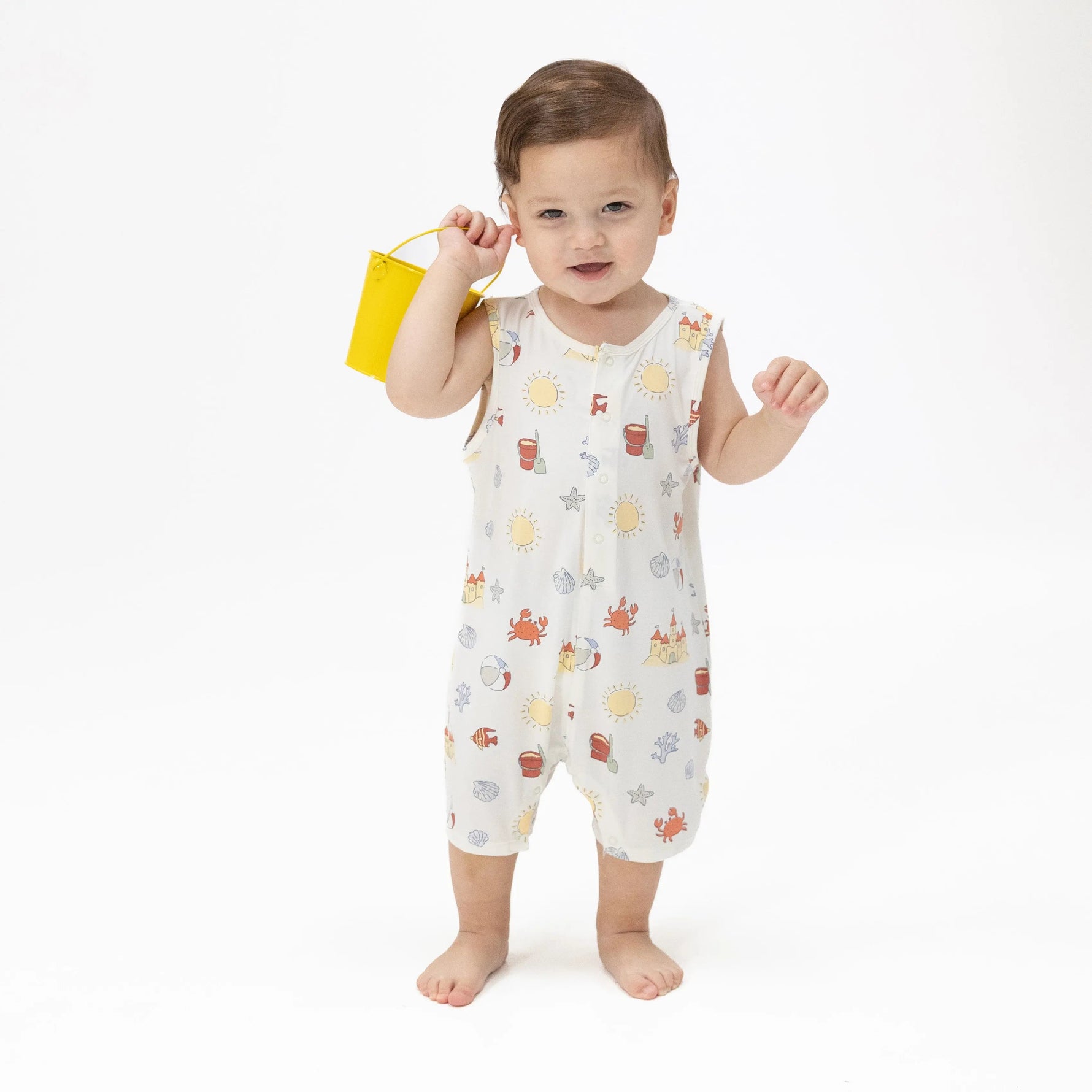 Angel Dear Sunny Sandcastles - Sleeveless Shortie Romper - 