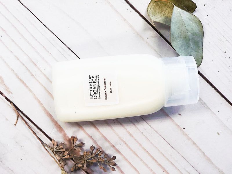 Natural Organic Sunscreen with Non-Nano Zinc Oxide in a squeeze bottle, SPF 45, safe sun protection.