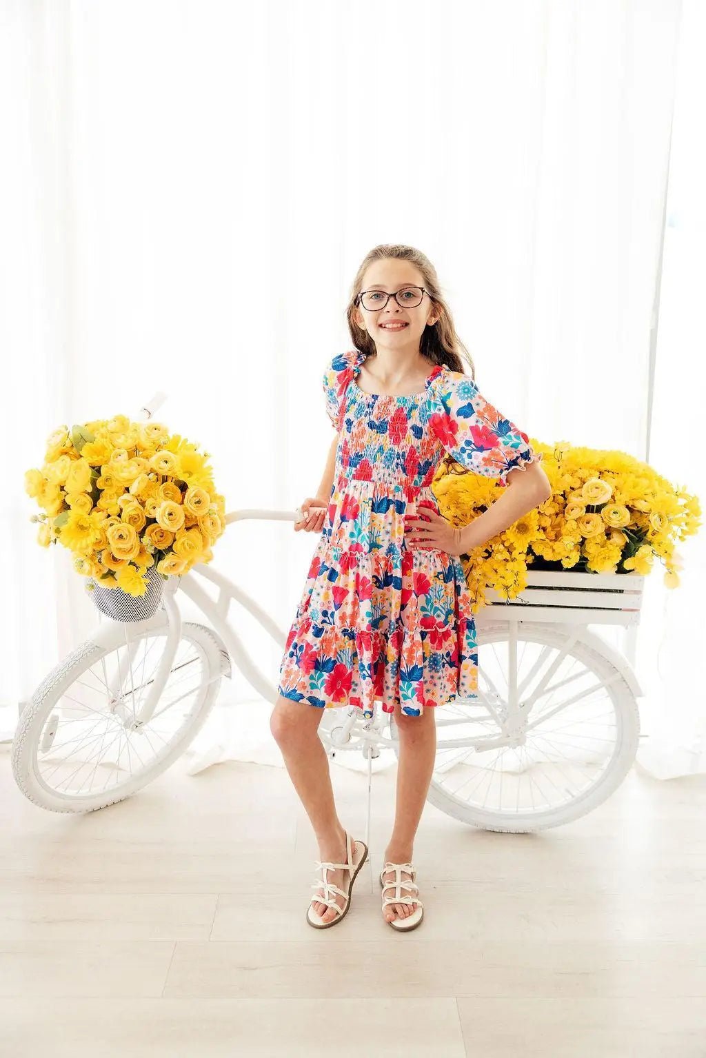 Mila & Rose ® Sunshine Garden Smocked Ruffle Dress - 