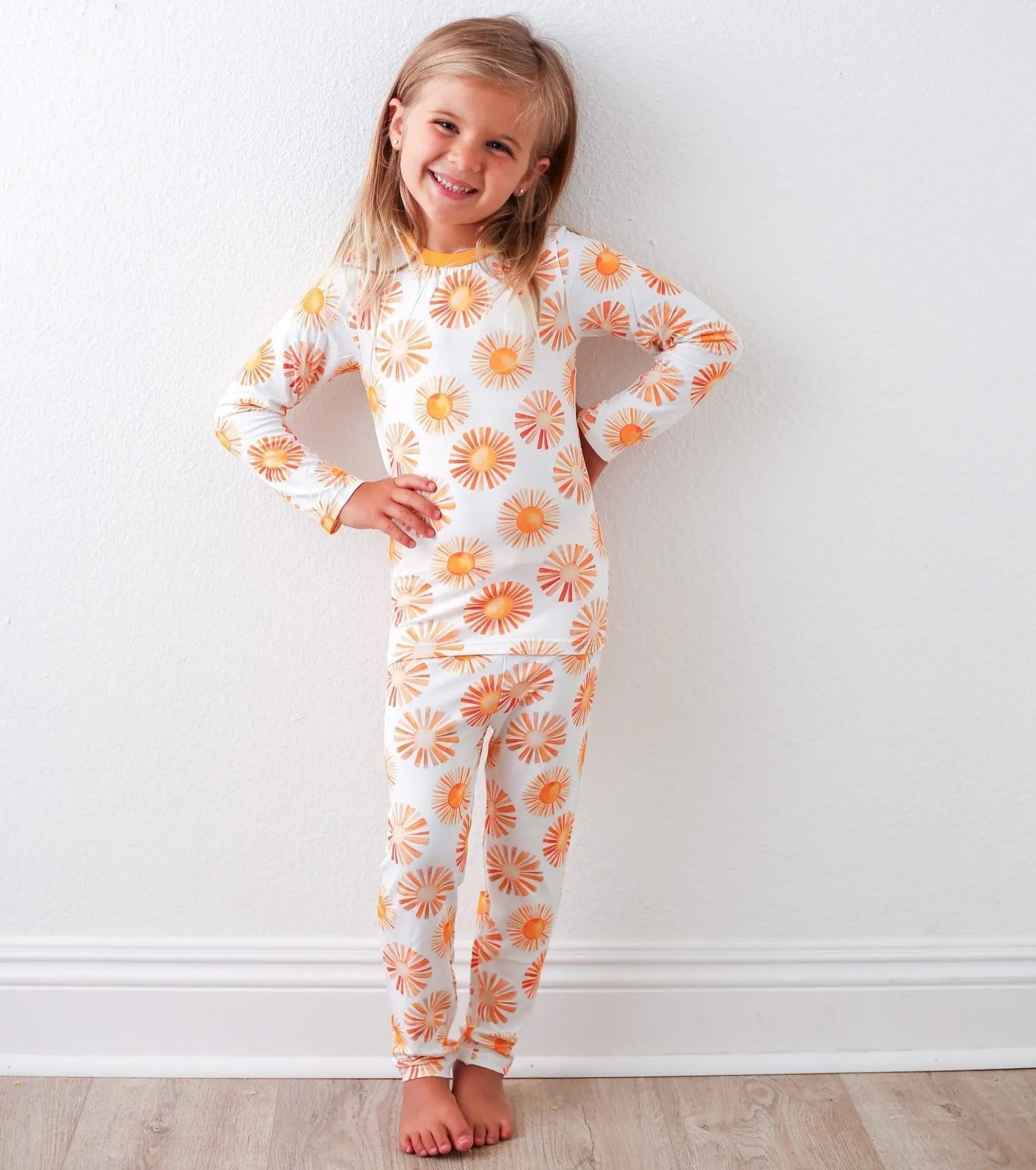 Bestaroo Sunshine Pajama Set For Kids Bamboo Blend With Sun Prints - 