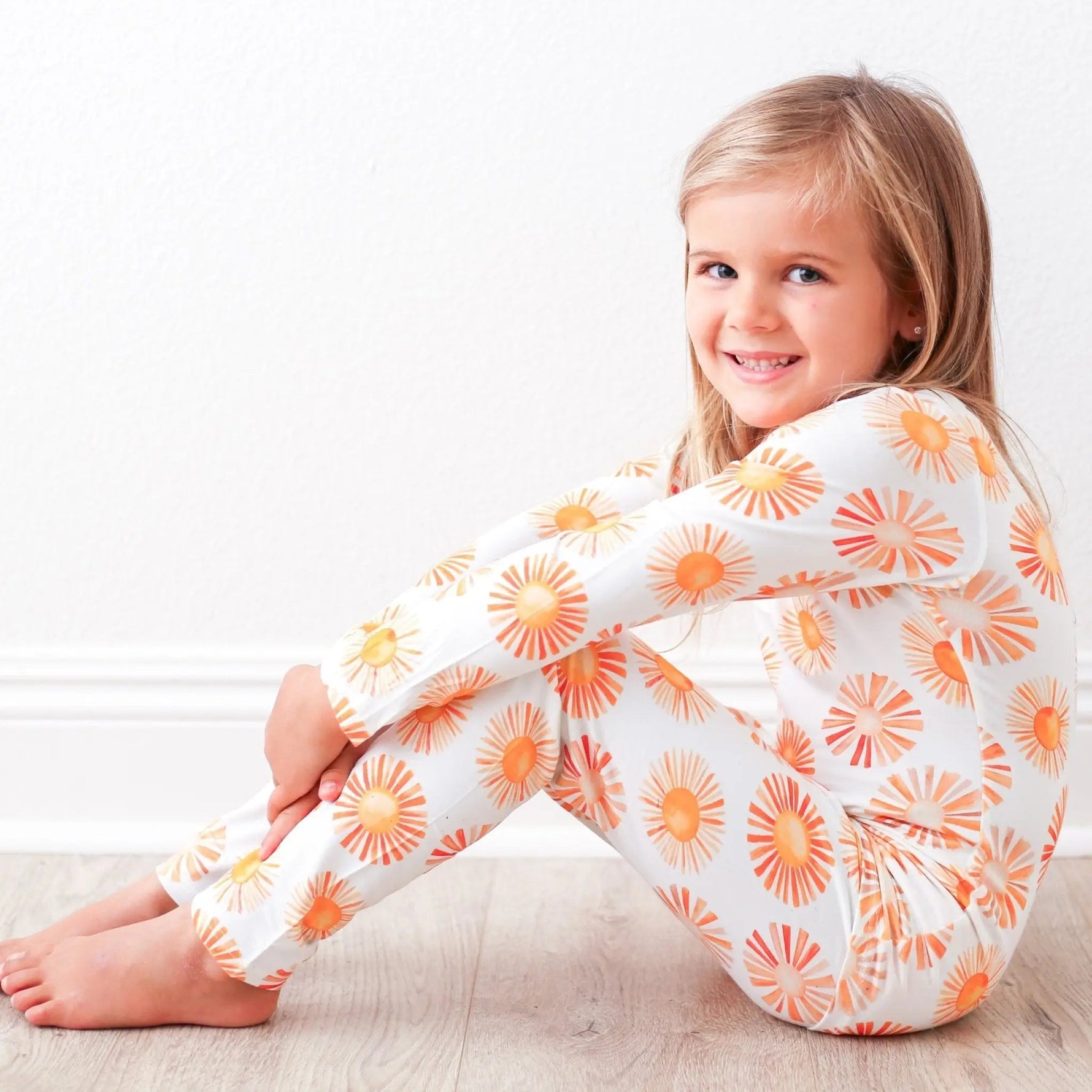 Bestaroo Sunshine Pajama Set For Kids Bamboo Blend With Sun Prints - 