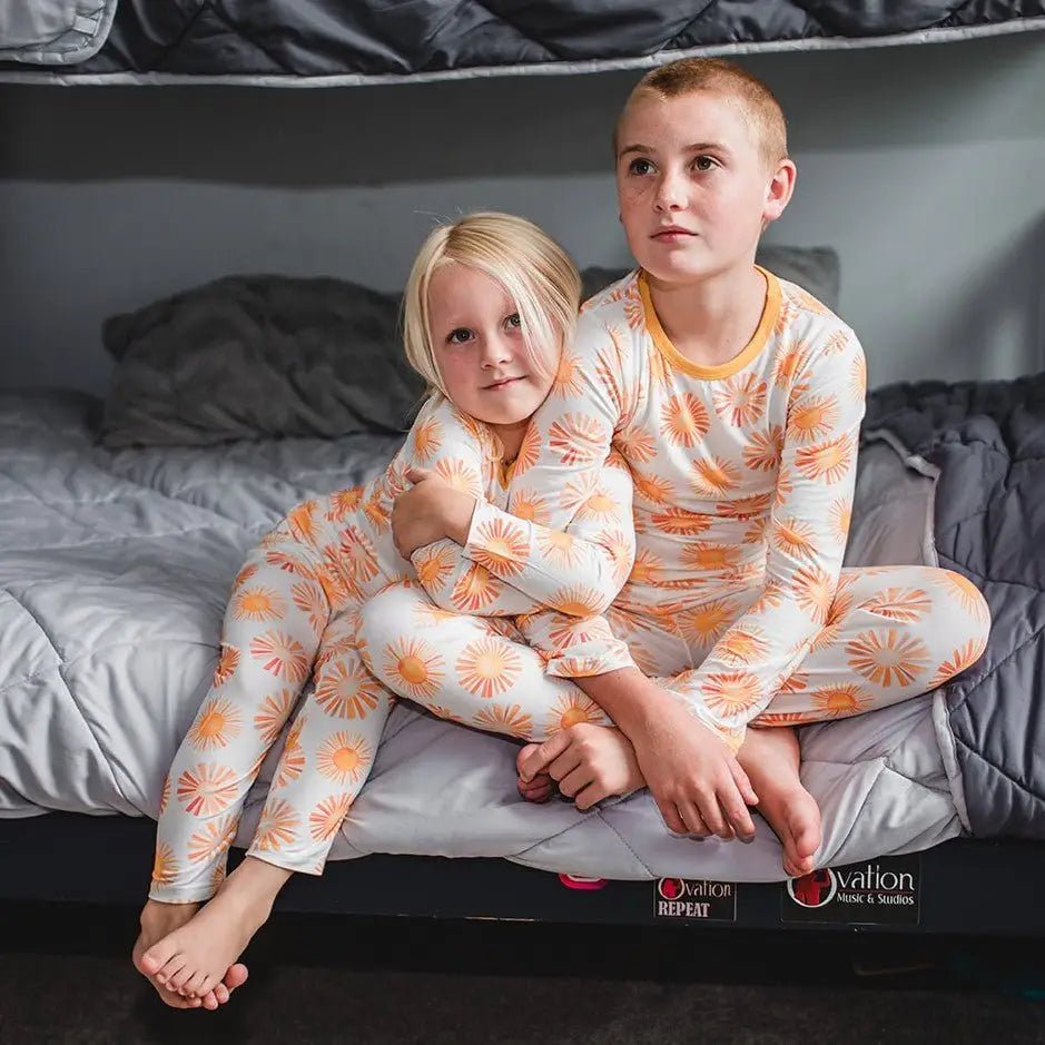 Bestaroo Sunshine Pajama Set For Kids Bamboo Blend With Sun Prints - 