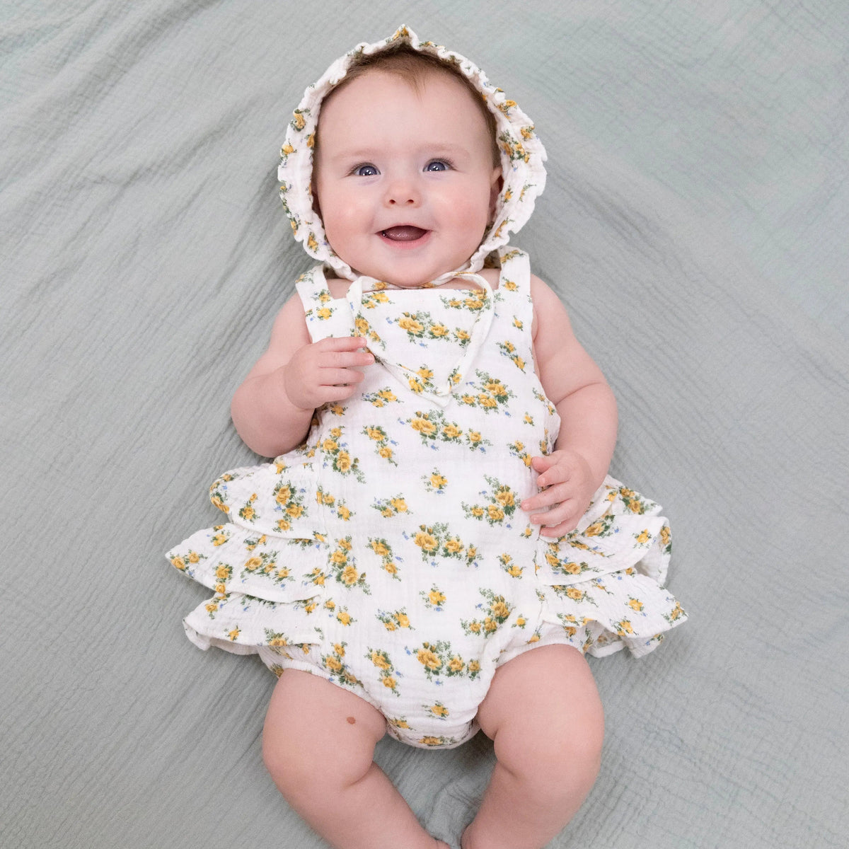 Sunshine Roses - Ruffle Sunsuit - Baby & Toddler Clothing, Skin, Textile, Child, Infant | Everetts Place