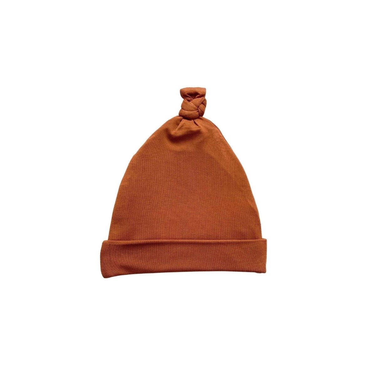 Super Soft Knot Hat in Cinnamon for Newborns Up to 3 Months - Everetts Place