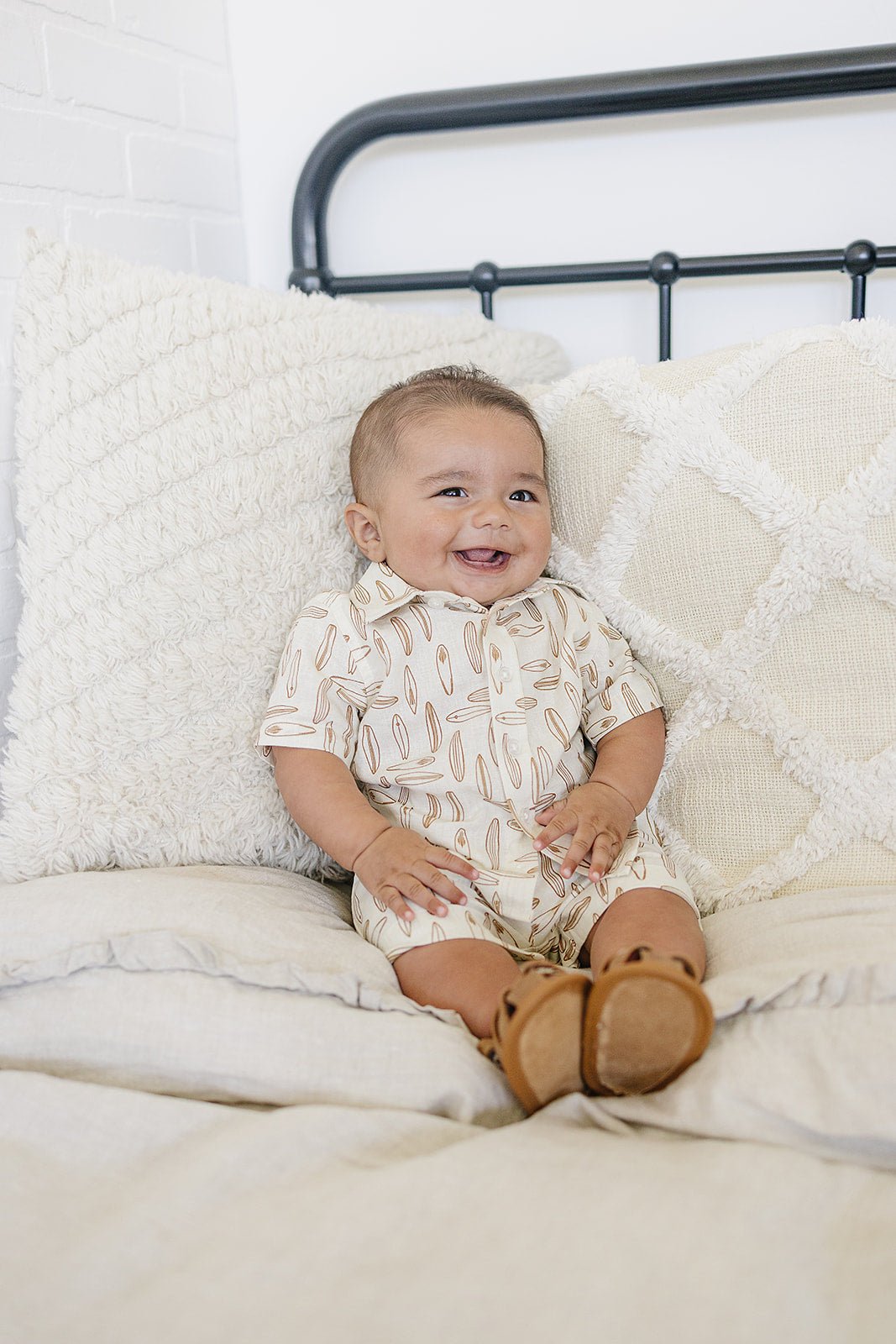 Mebie Baby Surfboard Linen Button Up Shirt - 