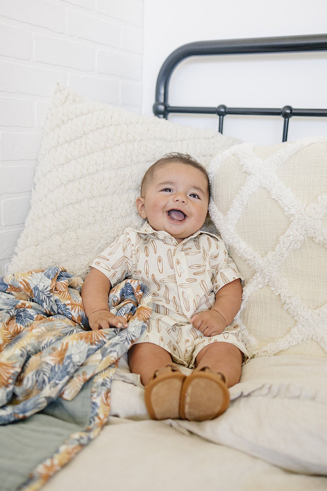 Mebie Baby Surfboard Linen Cotton Shorts - 