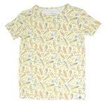 Sweet Bamboo Surfboard Waves Big Kid Pajama Short Sleeve Set for All Seasons Comfort - 