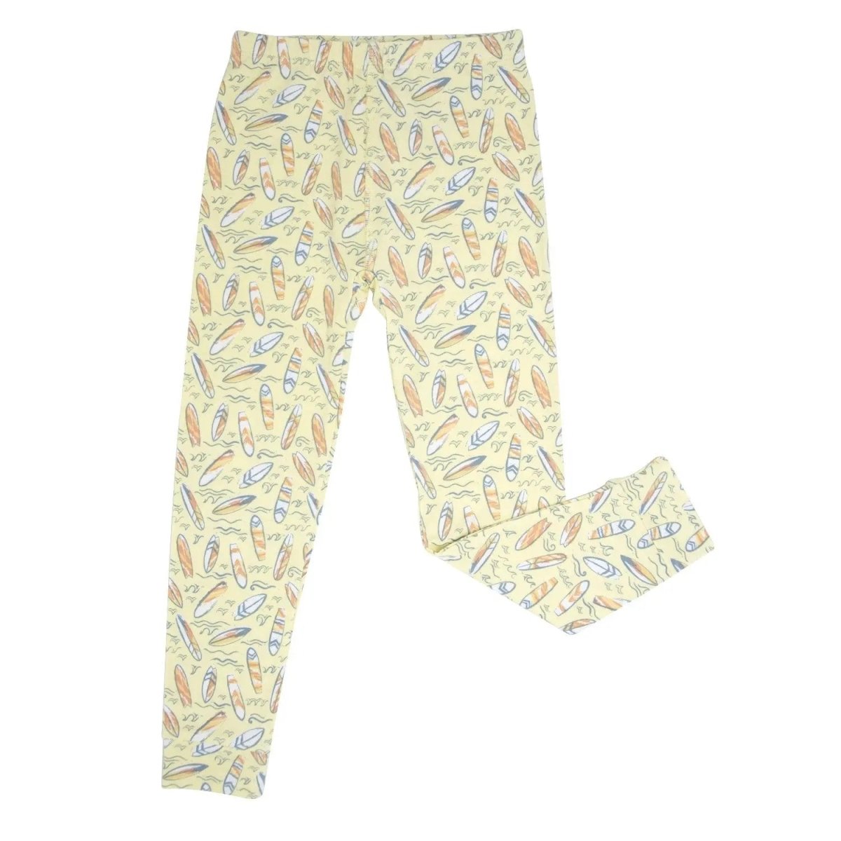 Sweet Bamboo Surfboard Waves Big Kid Pajama Short Sleeve Set for All Seasons Comfort - 