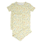 Sweet Bamboo Surfboard Waves Big Kid Pajama Short Sleeve Set for All Seasons Comfort - 