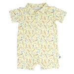 Sweet Bamboo Surfboard Waves Polo Romper with Snap Closure for Active Boys - Apparel & Accessories > Clothing > Baby & Toddler Clothing > Baby One-Pieces Rompers