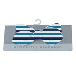Newcastle Classics Sustainable Bamboo Baby Headband with Blue and White Stripes for Infants - Everetts Place Boutique -