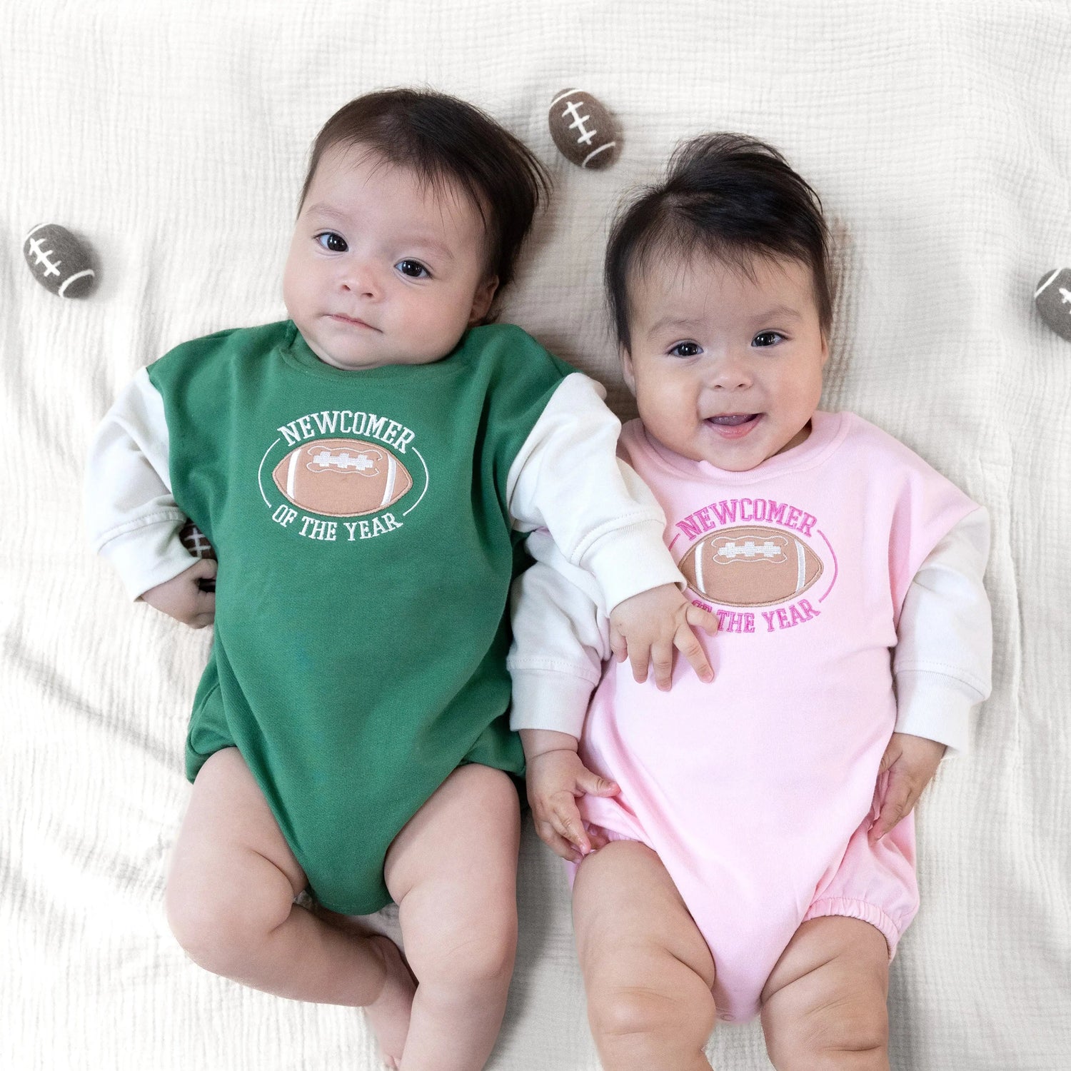 Angel Dear Sweatshirt Bubble Newcomer of the Year with Football Applique - 