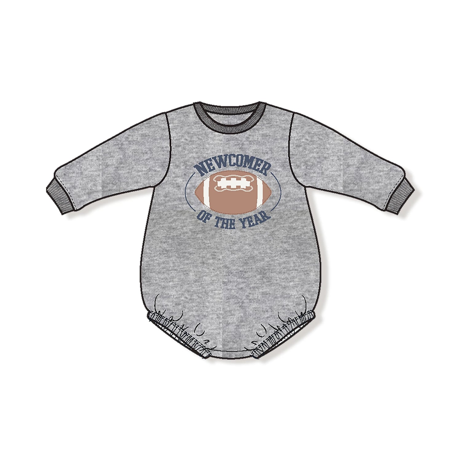 Angel Dear Sweatshirt Bubble Newcomer of the Year with Football Applique - 
